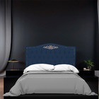 Cabeceira Casal Estofada Para Cama Box Maitê Veludo Azul Mari