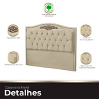 Cabeceira Casal Estofada Para Cama Box Maitê Veludo Bege