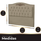 Cabeceira Casal Estofada Para Cama Box Maitê Veludo Bege