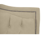 Cabeceira Casal Estofada Para Cama Box Maitê Veludo Bege