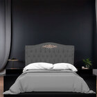 Cabeceira Casal Estofada Para Cama Box Maitê Veludo Cinza Chu