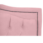 Cabeceira Casal Estofada Para Cama Box Maitê Veludo Rosa Bebe