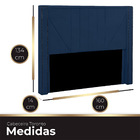 Cabeceira Casal Estofada Para Cama Box Toronto Veludo Azul Ma