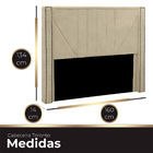 Cabeceira Casal Estofada Para Cama Box Toronto Veludo Bege