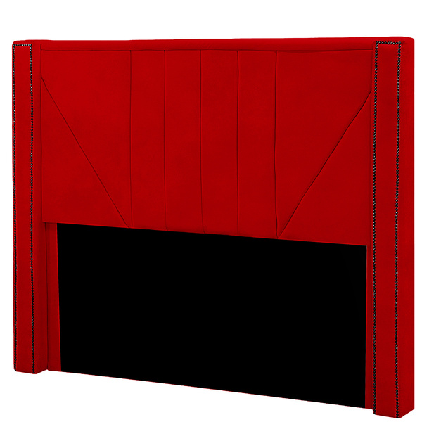 Cabeceira Casal Estofada Para Cama Box Toronto Veludo Vermelho
