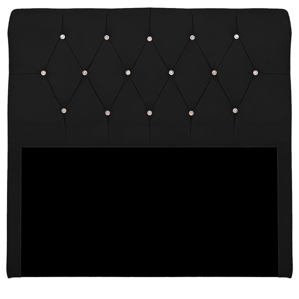 Cabeceira Casal Estofada Para Cama Box Valencia Veludo Preto