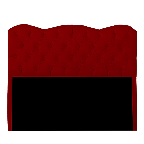 Cabeceira Casal Estofada Para Cama Box Verona Veludo Vermelho