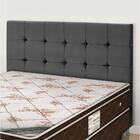 Cabeceira Casal Estofada Slim  Cinza Escuro