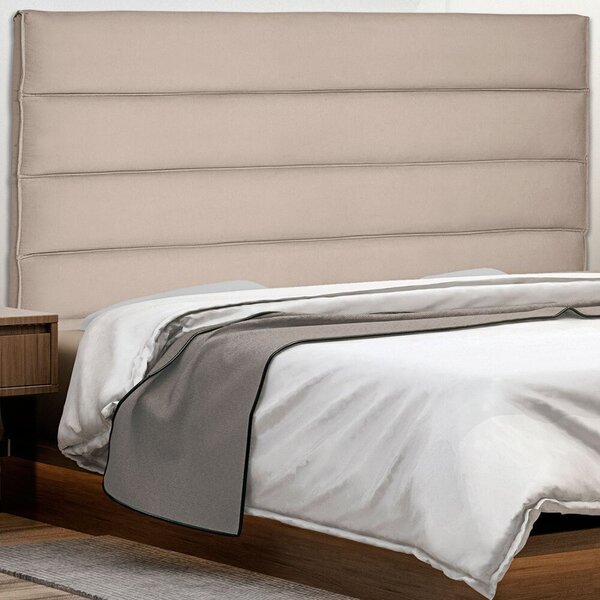 Cabeceira Casal Estofada Suede 140cm La Itáliana  Bege