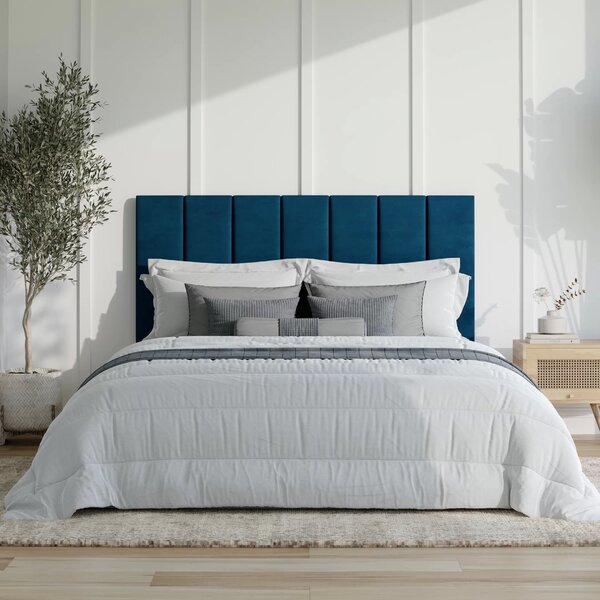 Cabeceira Casal Estofada Uvaia Cabecasa Madeiraoriginals Azul