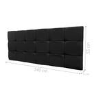 Cabeceira Casal Estofado Gleen Preto