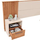 Cabeceira Casal Extensível 2 Mesas Com Gaveta Lucius Freijó/o