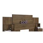 Cabeceira Casal Extensível Com 2 Mesas De Cabeceira 4 Gavetas