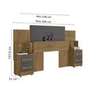 Cabeceira Casal Extensível Com 2 Mesas De Cabeceira 4 Gavetas