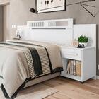 Cabeceira Casal Extensível Com 2 Mesas De Cabeceira Branco Ja