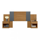 Cabeceira Casal Extensível Com 2 Mesas De Cabeceira Flex Arag