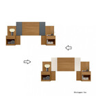 Cabeceira Casal Extensível Com 2 Mesas De Cabeceira Flex Arag