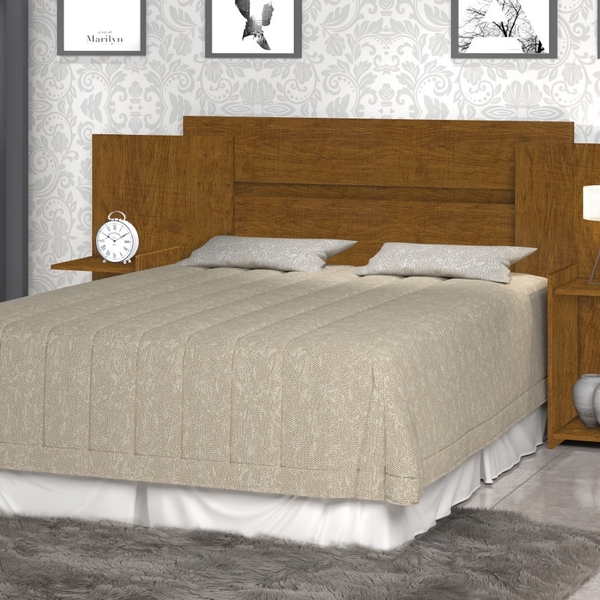 Cabeceira Casal Extensível Com Criado Lorena Mel