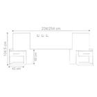 Cabeceira Casal Extensível Com Gavetas Nevis Castanha Off Whi