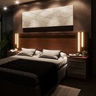 Cabeceira Casal Extensível Com Led Luminous Yescasa Cinamomo