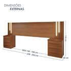 Cabeceira Casal Extensível Com Led Luminous Yescasa Cinamomo