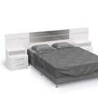 Cabeceira Casal Extensível Com Mesa De Apoio Batis Branca