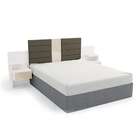 Cabeceira Casal Extensível Com Mesa De Apoio Poseidon Branca