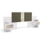 Cabeceira Casal Extensível Com Mesa De Apoio Poseidon Branca