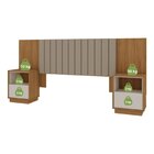 Cabeceira Casal Extensível Estofada Com 2 Mesas De Cabeceiras