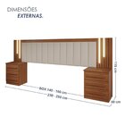 Cabeceira Casal Extensível Estofada Com Led Luminous Yescasa