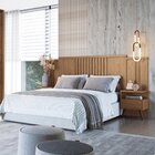 Cabeceira Casal Flora Macadâmia/boucle