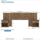 Cabeceira Casal Havana Plus Com Criado Mudo Atacama