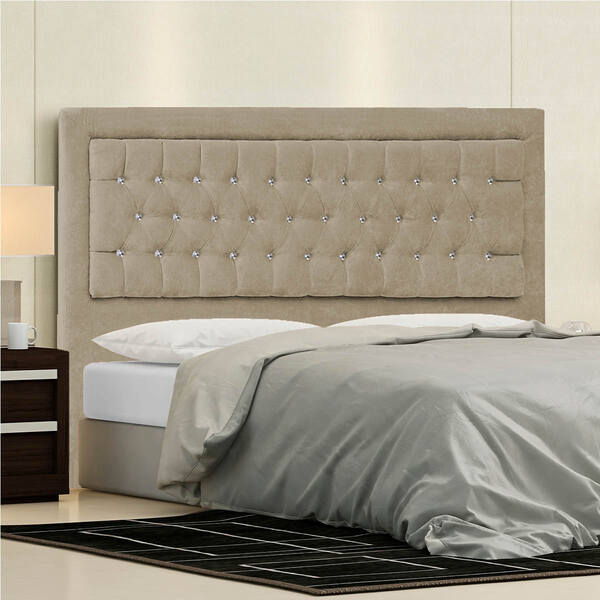 Cabeceira Casal Iasi P04 140 Cm Suede - Amarena Móveis - Bege
