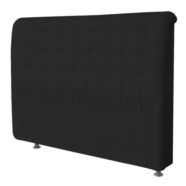 Cabeceira Casal Imperatriz 140 Cm Suede Preto - D A Decor