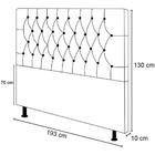 Cabeceira Casal King 193cm Diamante D10 Linho Bege