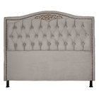 Cabeceira Casal King 195cm Decorativa Maitê Veludo Bege - Mon