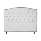 Cabeceira Casal King 195cm Para Cama Box Diana Suede Branco -