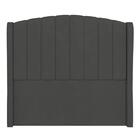 Cabeceira Casal King Cama Box 195cm Glenda Z04 Veludo Grafite