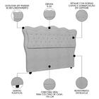 Cabeceira Casal King Cama Box 195cm Oregon Z04 Boucle Cinza -