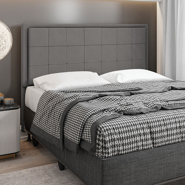 Cabeceira Casal King Cama Box 195cm Para Quarto Onix Suede M1