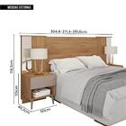 Cabeceira Casal King Extensível Reflex 2 Gavetas Com Espelho