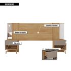 Cabeceira Casal King Extensível Reflex 2 Gavetas Com Espelho