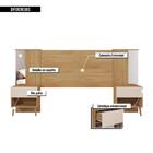 Cabeceira Casal King Extensível Reflex 2 Gavetas Com Espelho