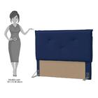 Cabeceira Casal King Vic 195cm Suede Azul Marinho - D'monegat