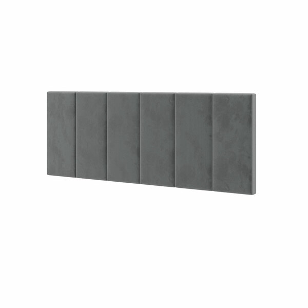 Cabeceira Casal Laura 1,40 Almofadada Sued Cinza