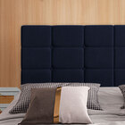 Cabeceira Casal Lis Suede Azul Marinho