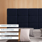 Cabeceira Casal Lis Suede Azul Marinho