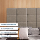 Cabeceira Casal Lis Suede Bege