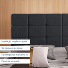 Cabeceira Casal Lis Suede Grafite
