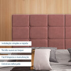 Cabeceira Casal Lis Suede Rosê